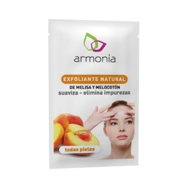 Exfoliante natural de melisa y melocotón. 10g