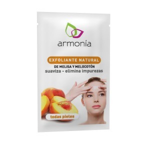 Exfoliante natural de melisa y melocotón. 10g