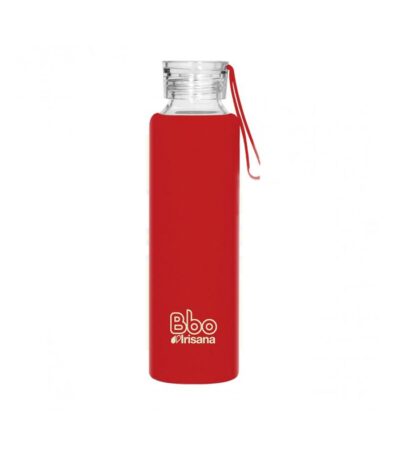 BOTELLA REUTILIZABLE DE BOROSILICATO y silicona ROJO